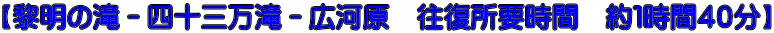 【黎明の滝－四十三万滝－広河原　往復所要時間　約１時間４０分】